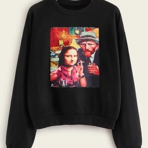 figure graphic drop shoulder sweatshirt